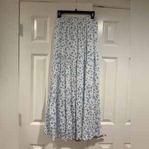 Floral Boho Cottage Core Maxi Skirt